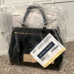 Dooney and Bourke Black Pebble Leather Zip Satchel